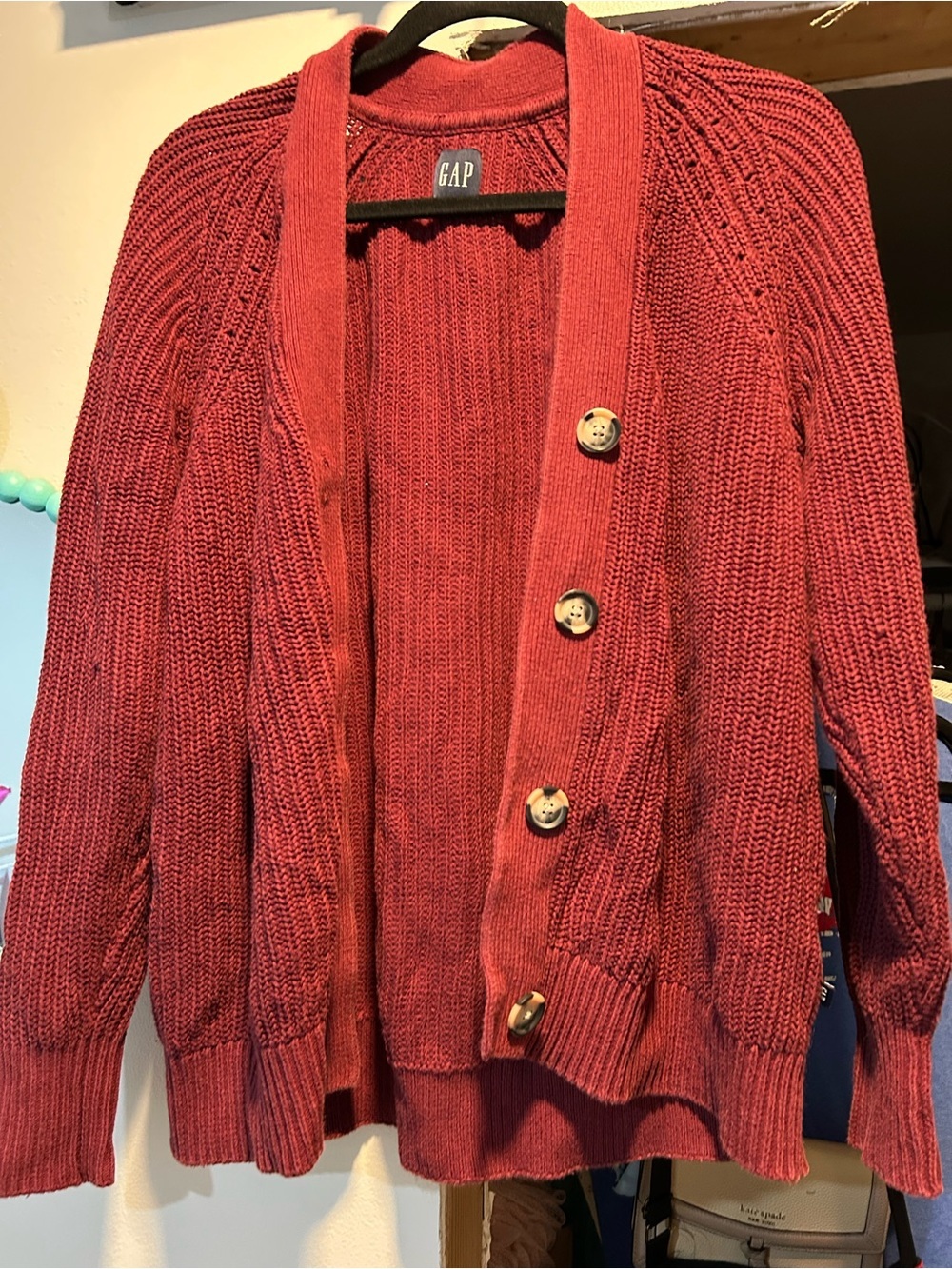 GAP Women’s Cranberry Button-Front Knit Cardigan